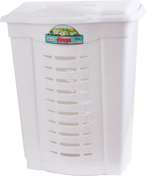 Корзина для белья Dunya Plastik 05001 White marble