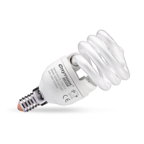 Лампа Спутник Spiral-mini-T2 15W, E-14, 2700К, тёплый свет, форма 